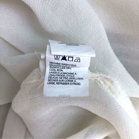 Lucky Brand sheer ivory flowy blouse bead embellishment woman’s size S - Picture 5 of 6